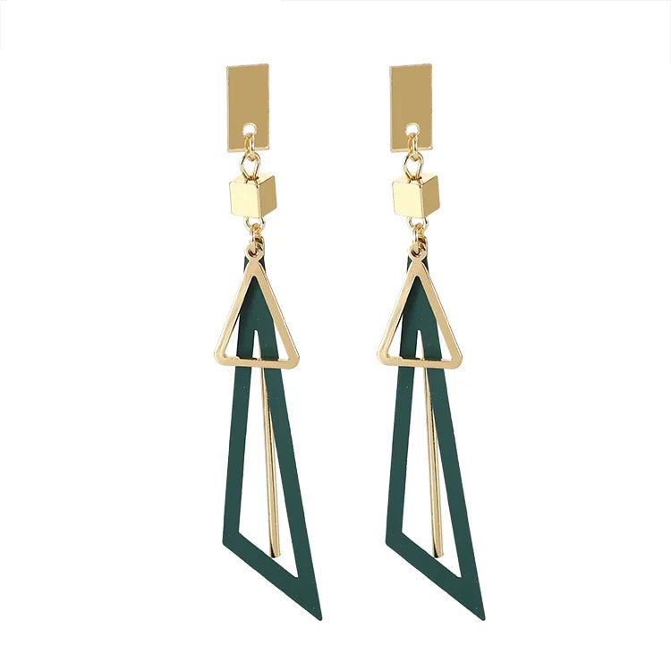 2020 Korean Long Statement Geometric Triangle Tassel Dangle Drop Earrings For Women Earrings Fashion Jewelry Oorbellen Brincos