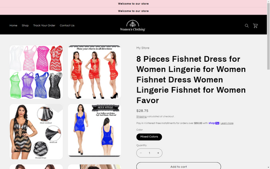 8 Pieces Fishnet Dress